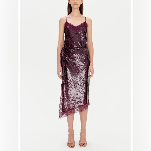 Simkai Arlene Sequin Cami Top in Purple (Mangosteen) - Size 4 - Picture 1 of 5